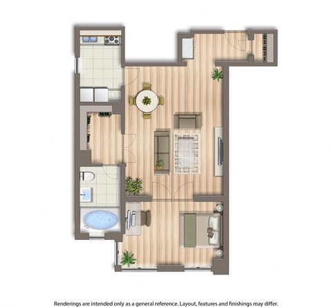 studio apartment floor plan at baystate apartments in washington dc